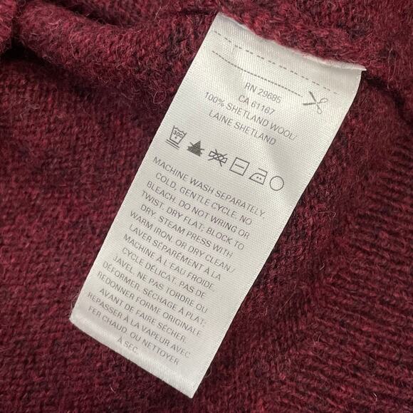 Pendleton Women Wool Cardigan Sweater Button Down Slightly Oversize Red Maroon S - Picture 14 of 16